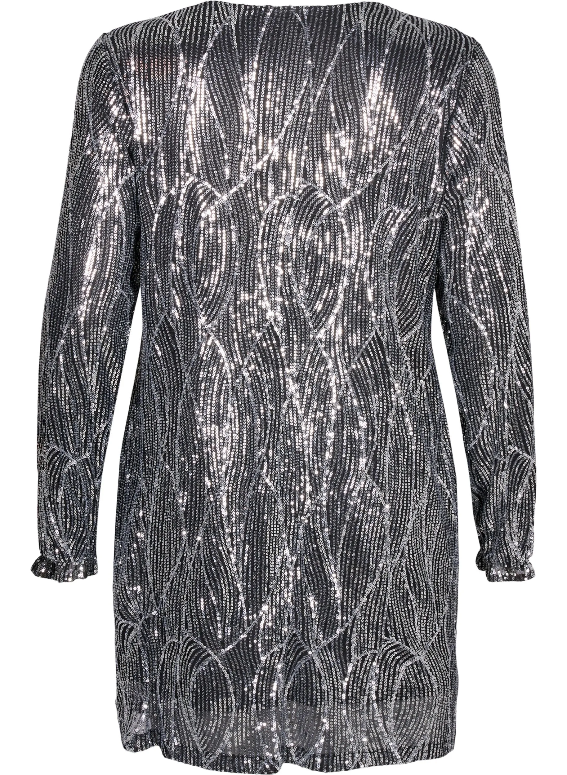 Zizzi Zikka Sequin Dress in Silver