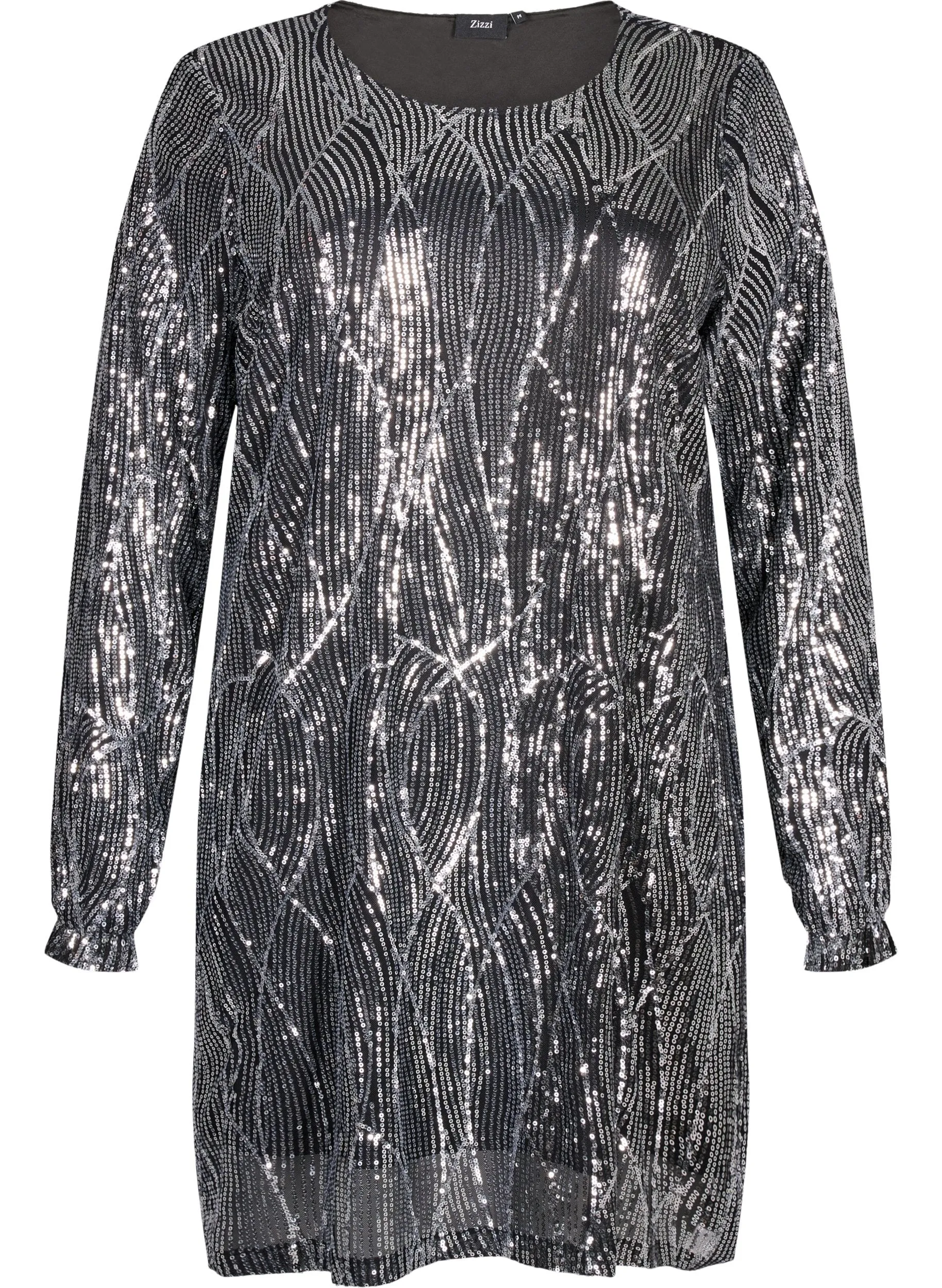 Zizzi Zikka Sequin Dress in Silver