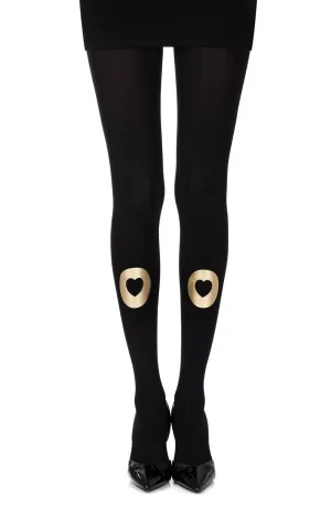 Zohara "Into My Heart" Black Print Tights